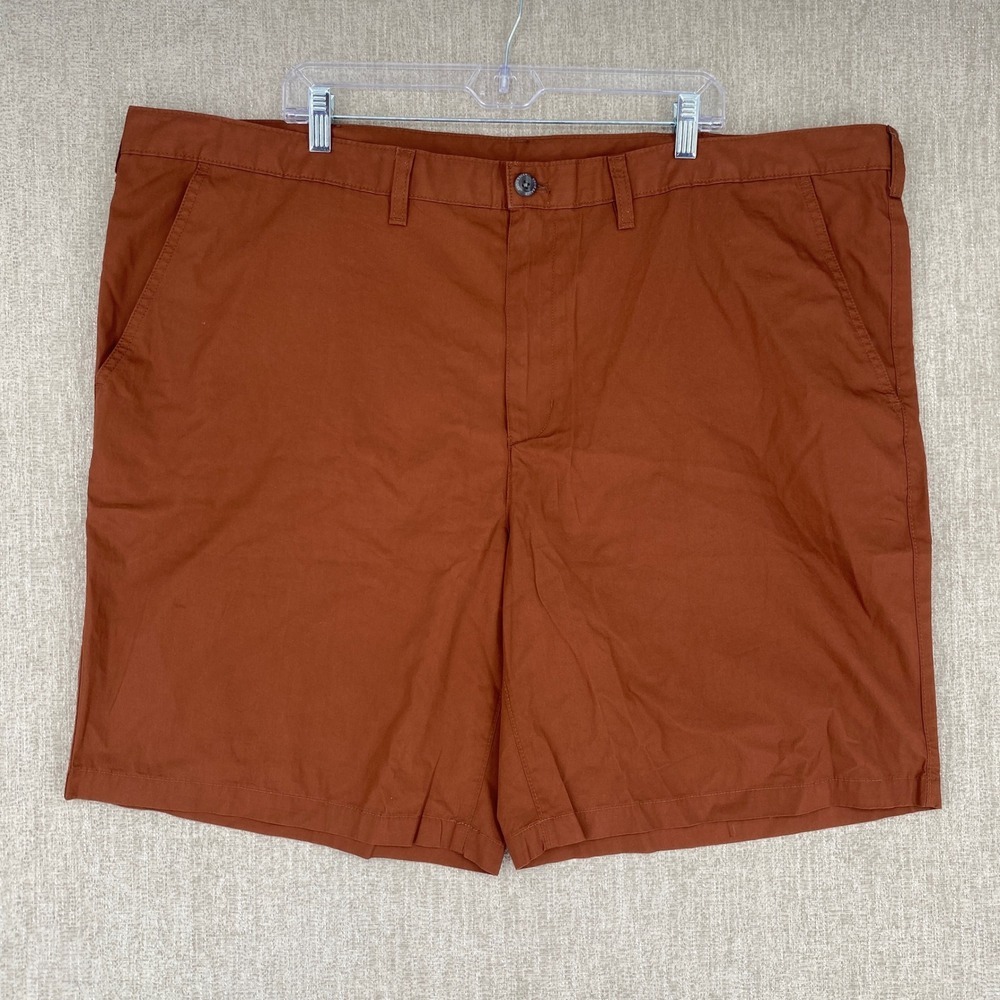 Eddie Bauer Mr Camano Short Men 46 Almond Brown Chino Flat Front Casual Outdoor